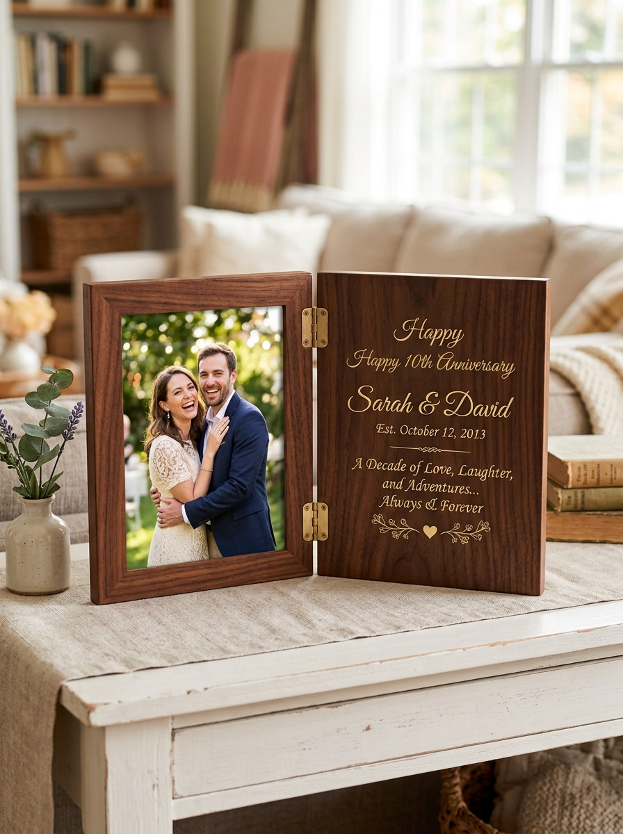 Forever Yours Personalized Book-Style Photo Frame