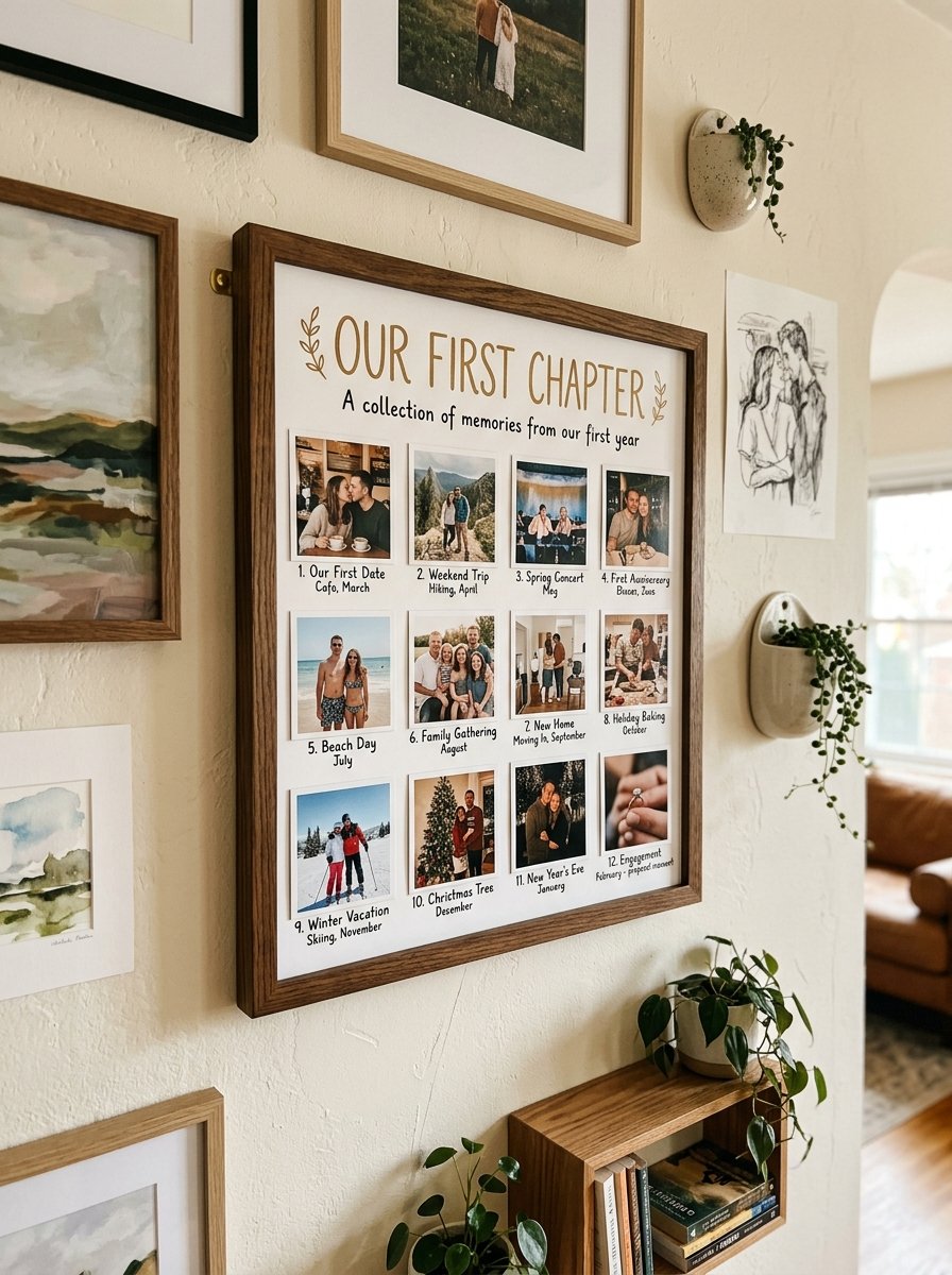 Personalised 'Our First Chapter' Custom Couples Photo Collage Frame