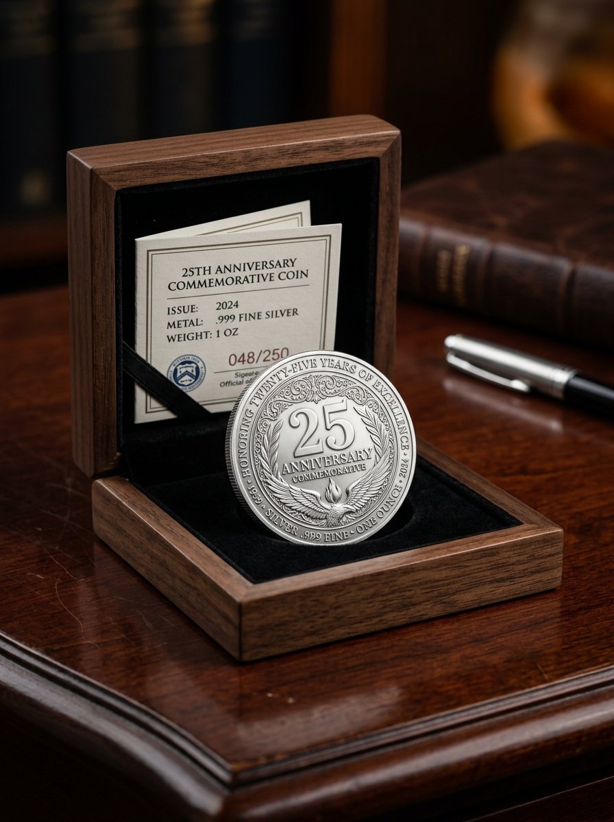 Silviya BIS Hallmarked 25th Anniversary 999 Pure Silver Coin Keepsake