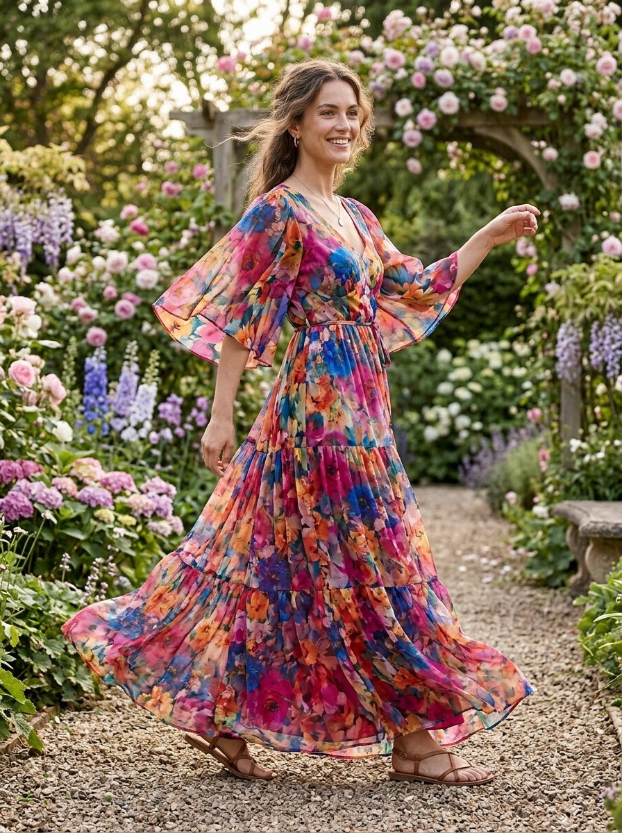 Shasmi Women's Digital Floral Print Maxi Gown