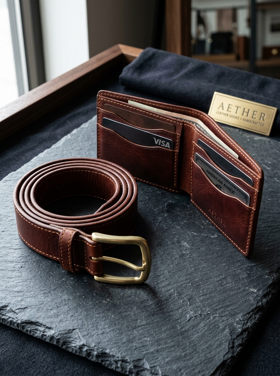 Premium Wallet & Belt Gift Set