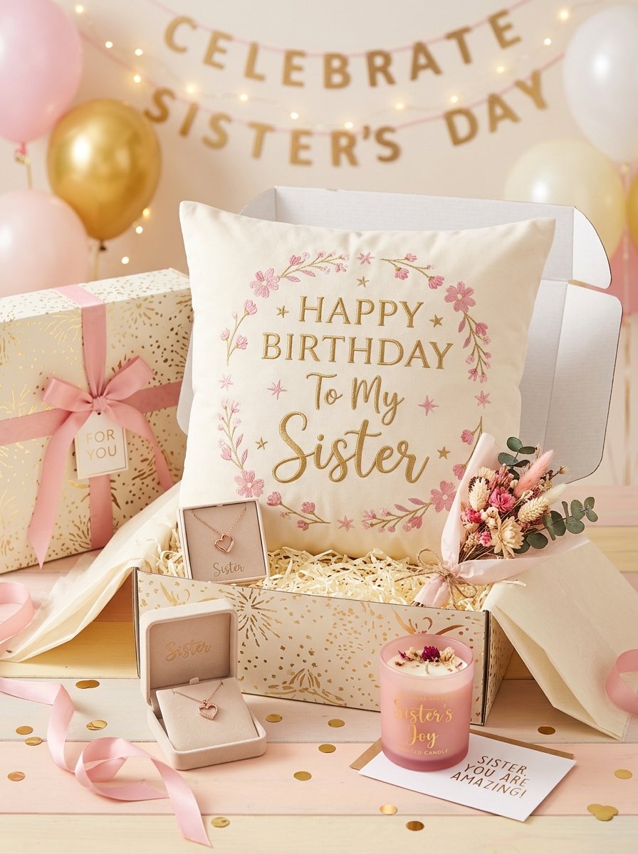 PICRAZEE Gift Combo for Sister – 12" Cushion with Filler