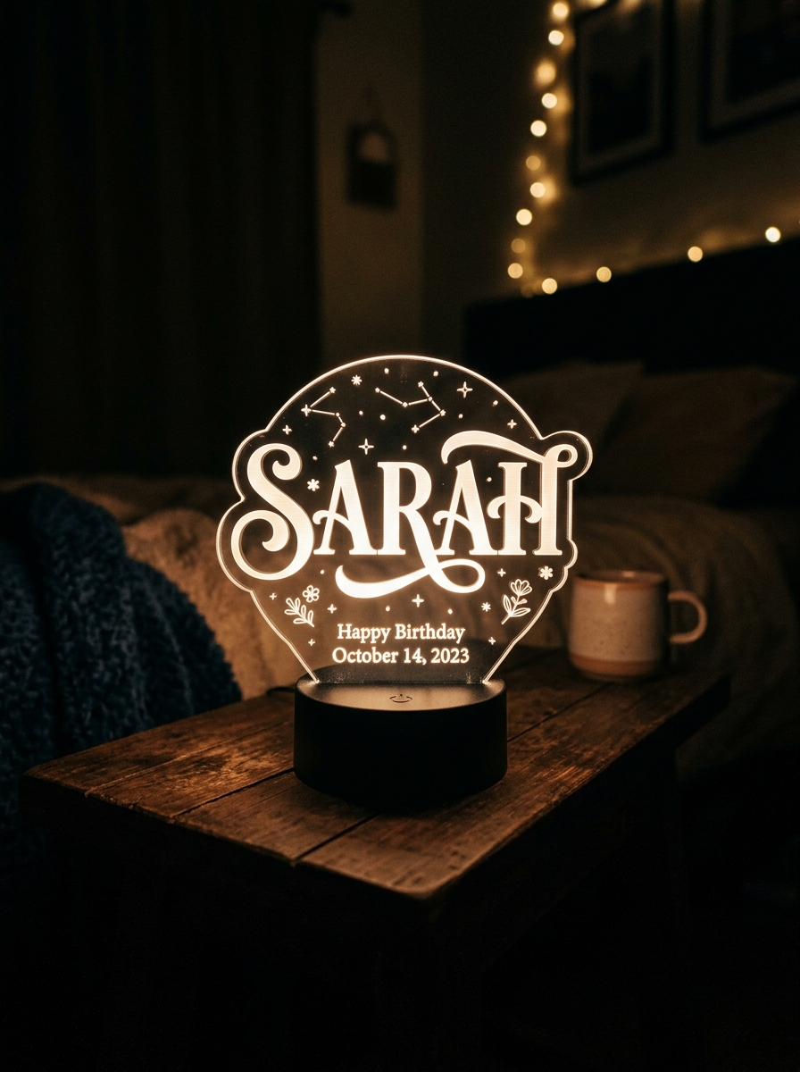 AICA Personalized Acrylic 3D LED Name Lamp