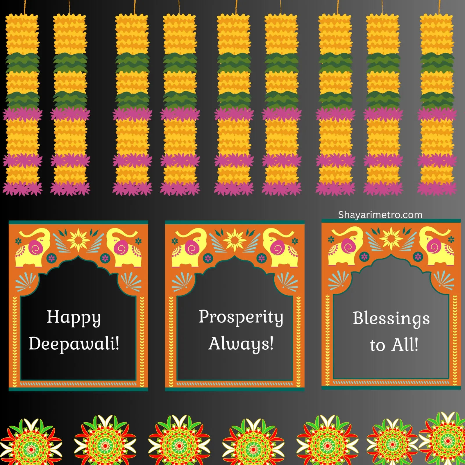 Happy Diwali Wishes English Card 12 - Deepavali HD Greeting Photo