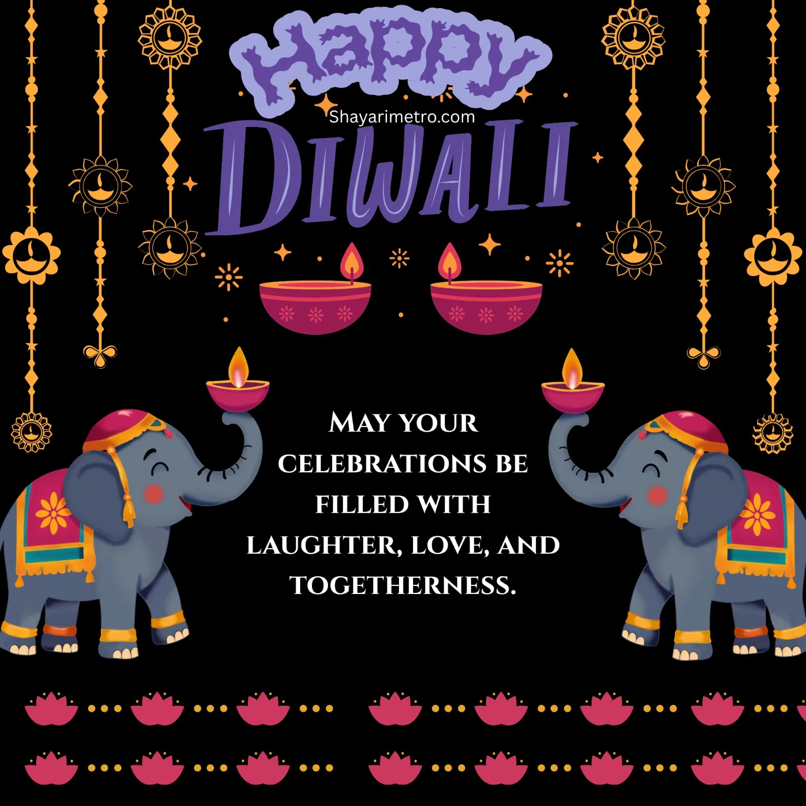 Happy Diwali Wishes English Card 19 - Deepavali HD Greeting Photo