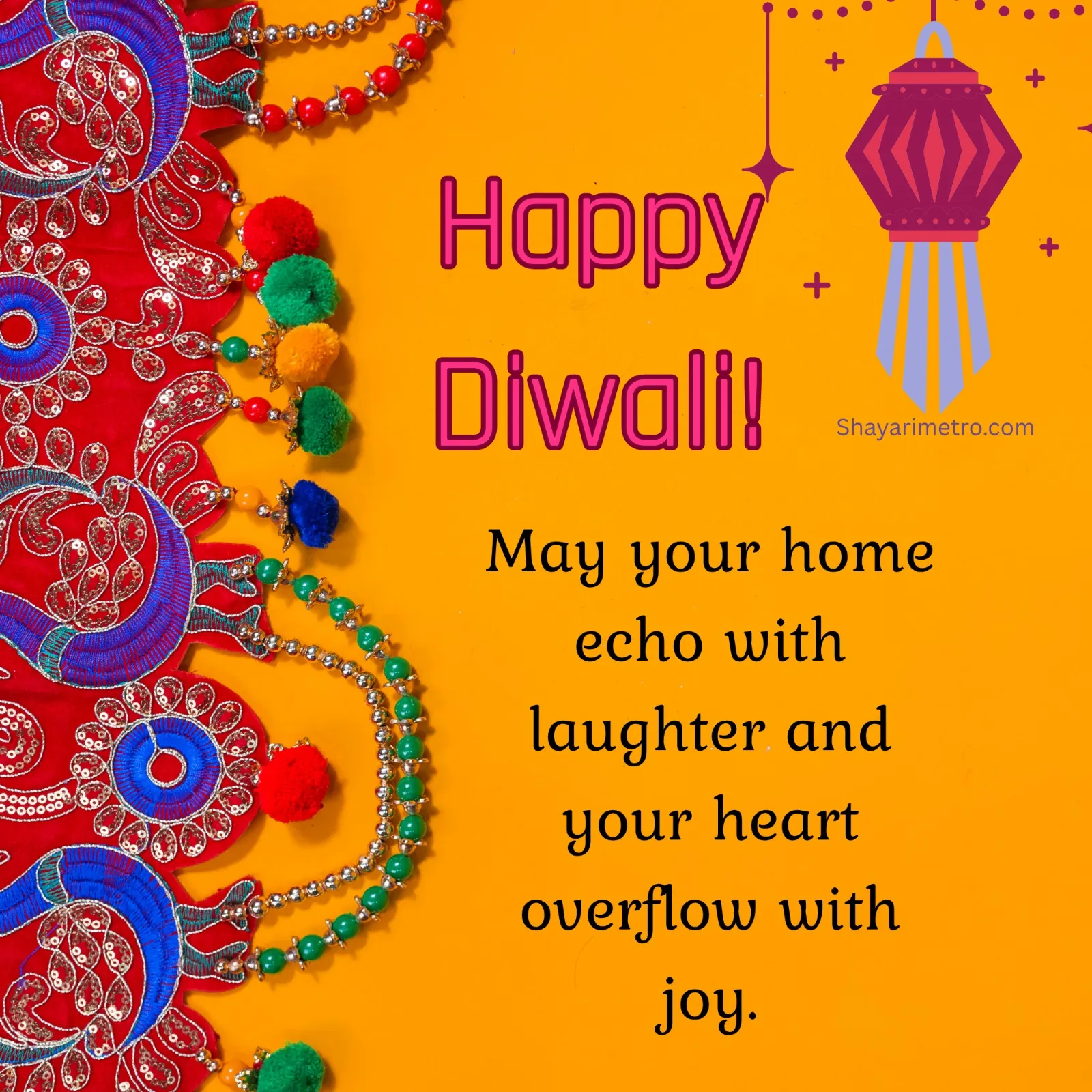 Happy Diwali Wishes English Card 2 - Deepavali HD Greeting Photo