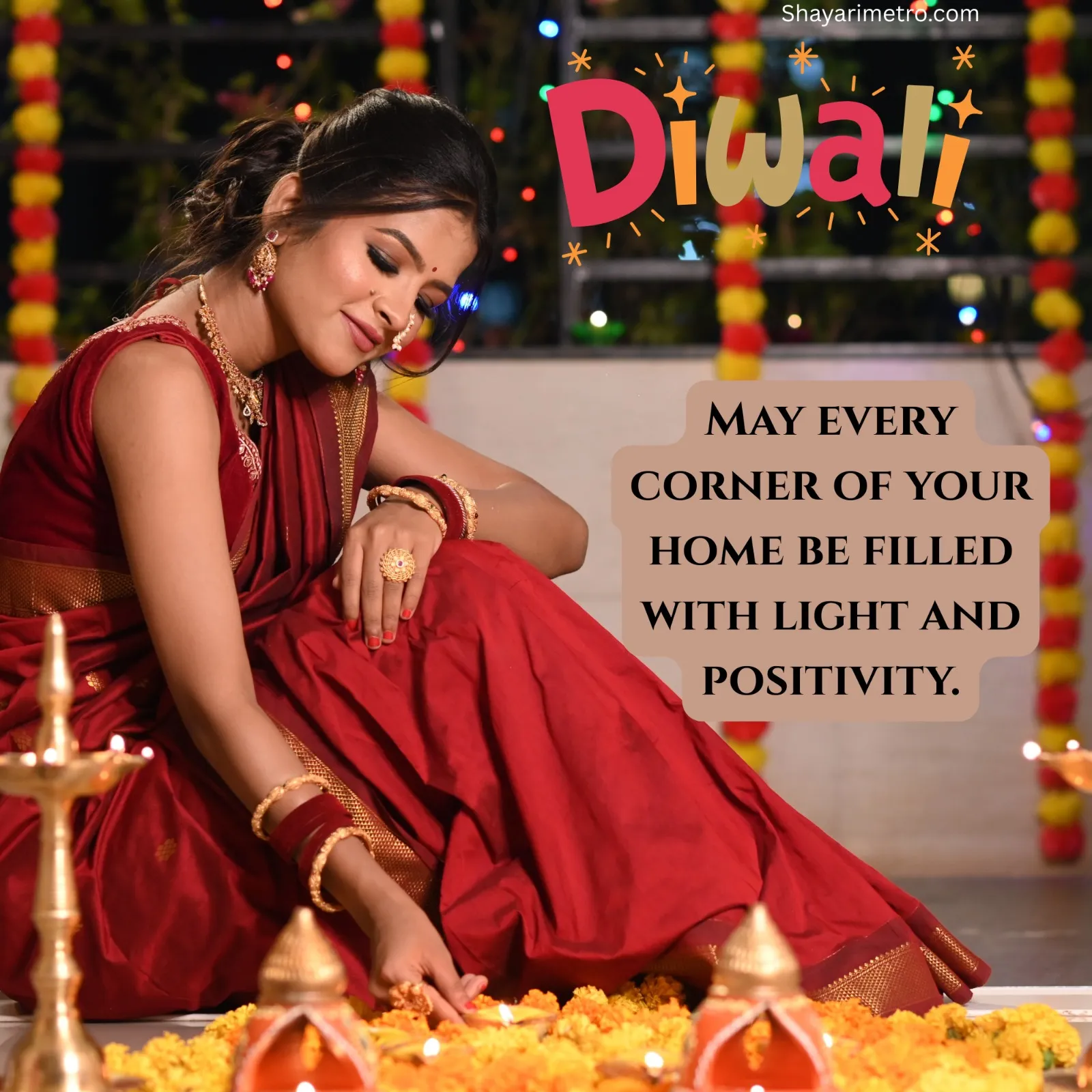 Happy Diwali Wishes English Card 3 - Deepavali HD Greeting Photo